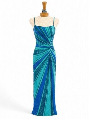 Mia Bella Exquisite Y2K Pageant Red Carpet Fully Beaded Gown M